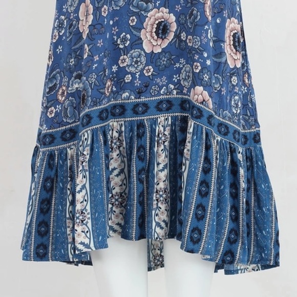 Blue floral sleeveless dress - Picture 4 of 8